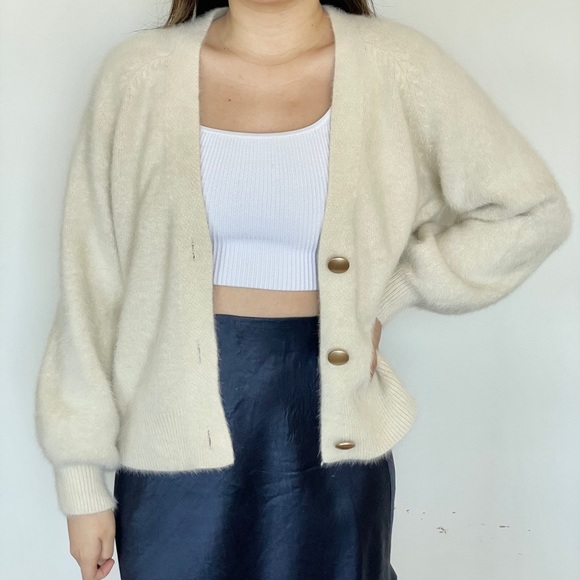 Princess Polly Cream Fuzzy Cardigan (XS/S) - Picture 3 of 5